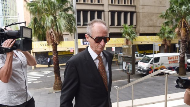 Mark Tedeschi QC arrives at the NSW Supreme Court to give evidence at Gordon Wood's case for malicious prosecution.