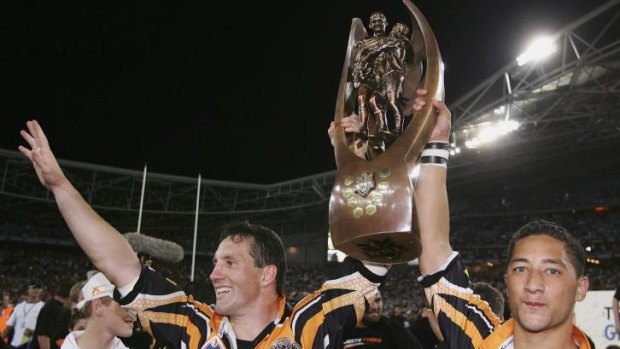 Tigers great: Premiership winner Benji Marshall was named in Wests Tigers'  15th anniversary team.
