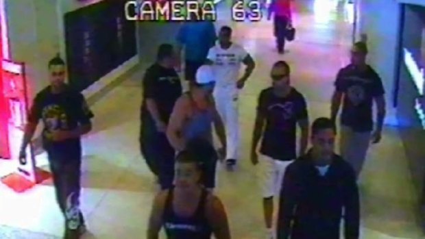 CCTV footage from Sydney Airport. The man dressed in white is Mick Hawi, found guilty yesterday of the murder of Anthony Zervas.