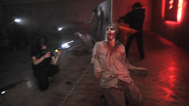 Zombie shooting game in Broadmeadows. 16th of November 2012. The Age news Picture by JOE ARMAO