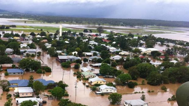 Evacuated ... the town of Forest Hill, whose 300 residents have been taken to Gatton by helicopter.