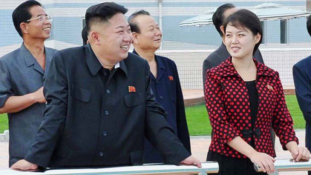 The happy couple ... North Korean leader Kim Jong-un and wife Ri Sol-ju.