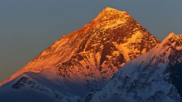 Sunset on Everest: The climbers were approaching Camp Three when the bust-up occurred.