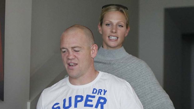 Mike Tindall with wife Zara Phillips.