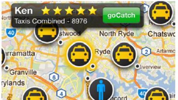 A screenshot of the goCatch app displaying a taxi driver's rating.