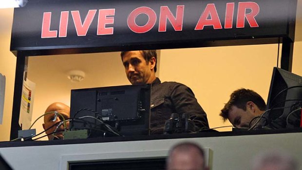 Deafening silence: Andrew Johns at Monday night's NRL game.