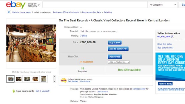 The London record store for sale on eBay, delivery: "Varies".