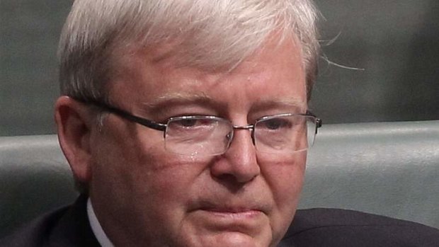 Labor MP Kevin Rudd announces his resignation at Parliament House.