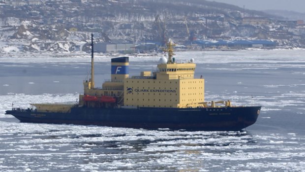 Stuck in the ice ... the Captain Khlebnikov, pictured here in March 2006.