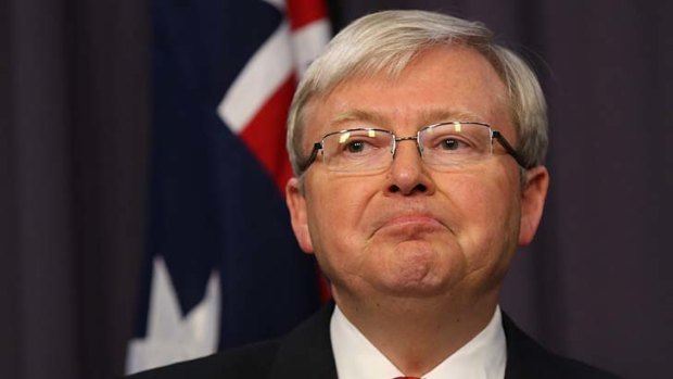 Taking on the unions: Kevin Rudd.