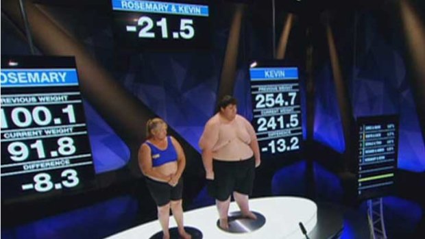 Motivationally challenged: Rosemary and Kevin at the weigh in.