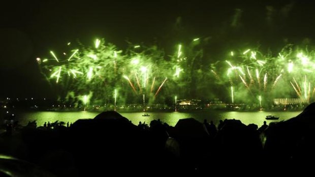 Skyfire 2012 on the shore of Lake Burley Griffin, Canberra.