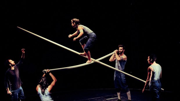 Tipping Point by Ockham's Razor is performed in the round without safety nets.