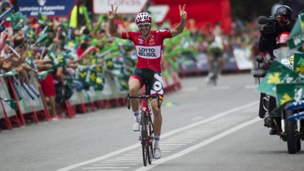 Experience counts: Adam Hansen stormed to victory at the Vuelta's 19th stage.