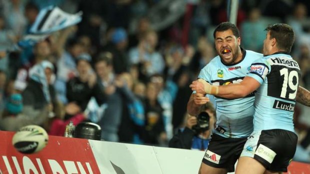 Happy man: Andrew Fifita had to keep his emotions in check after being named to make his Test debut.