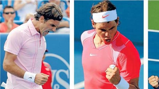 Roger Federer (left), Rafael Nadal and Andy Murray will be chasing glory at the US Open over the next two weeks.