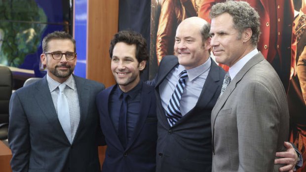 The <i>Anchorman 2</i> cast are among those bringing a little Hollywood to Sydney: from left, Steve Carell, Paul Rudd, David Koechner and Will Ferrell.