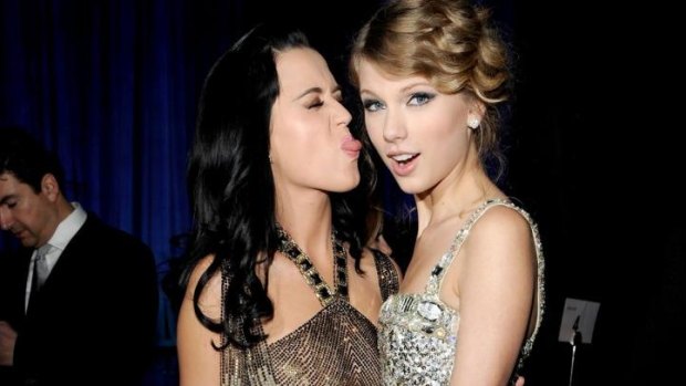 Taylor Swift and Katy Perry in happier days: At the 2010 Grammy awards.
