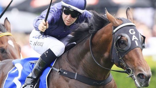 Golden opportunity: Tommy Berry and Valentia take out the Skyline Stakes at Randwick.