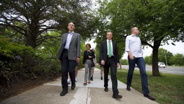 Bob Brown and Shane Rattenbury hit the new pathway.
