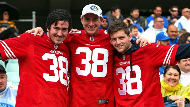 Fans of Jarryd Hayne's old club Parramatta show their support at an Eels match.