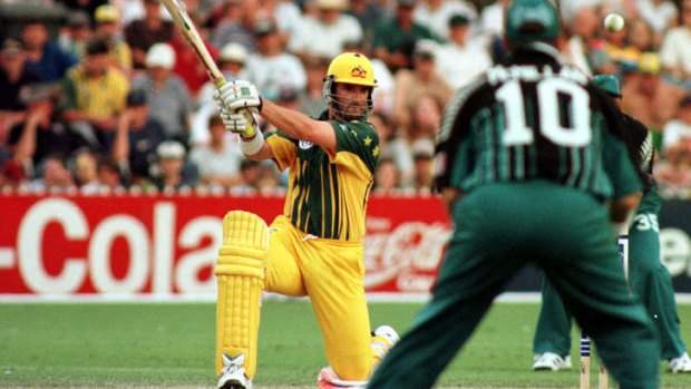 Back in the day: Michael Di Venuto batting against South Africa.