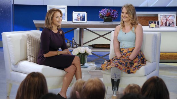 "This is the better version of me" ... Katie Couric, left, interviews Aimee Copeland.