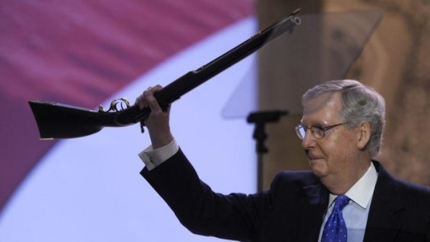 Grand entrance: Senator Mitch McConnell at the Conservative Political Action Conference.