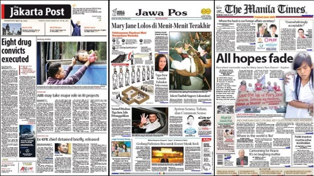 How Asian newspapers reacted to the executions.