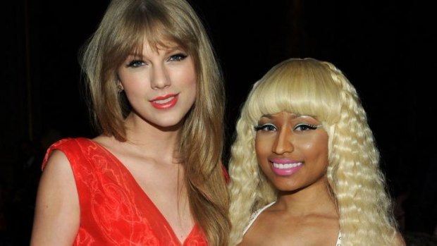 Friends again. . .Taylor Swift and Nicki Minaj attend the Billboard's Sixth Annual Women in Music event in 2011 in New York City. 