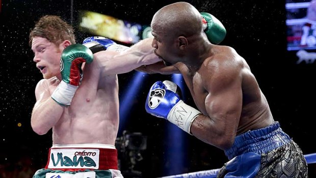 Dominant: Floyd Mayweather was in fine form during his Las Vegas bout with Saul Alvarez.