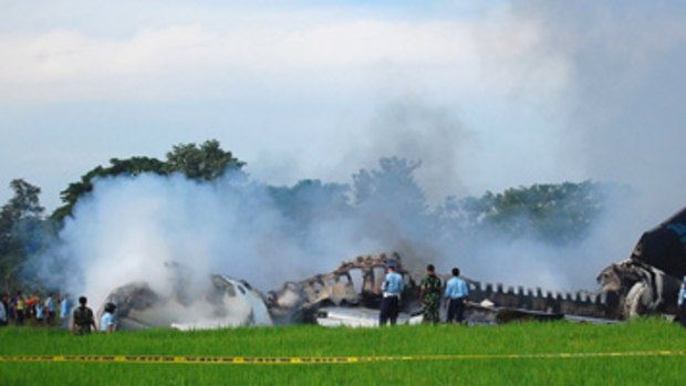 No conviction... the pilot responsible for the Garuda plane crash in 2007 (pictured) had his criminal negligence conviction quashed.