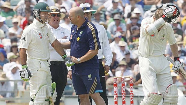 Sore point: Ricky Ponting retired hurt after being hit on the elbow by Kemar Roach and fell victim to the West Indies speedster three times in the 2009-10 series.