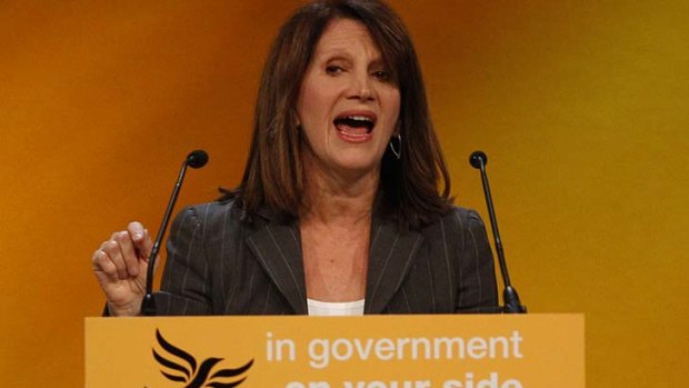 MP Lynne Featherstone speaks during the Liberal Democrats autumn conference in Birmingham.