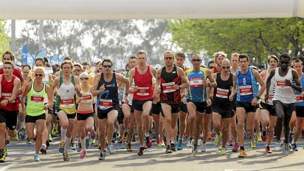 On your marks: Over 6000 runners took part in assorted events at the inaugural Run Sydney event.