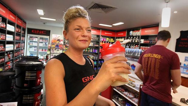 On the go: Eloise Arnold has up to three protein shakes a day.