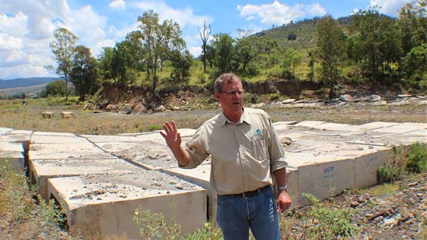 Chief executive of SEQ Catchments, Simon Warner, explains how attempts to control the path of Blackfellow Creek have failed.