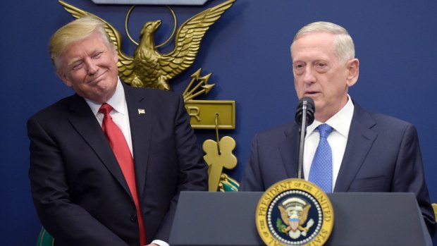 President Donald Trump with Defence Secretary Jim Mattis.