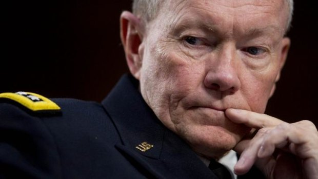 Might change troop recommendation for Iraq ... General Martin Dempsey, chairman of the Joint Chiefs of Staff, listens during a Senate Armed Services Committee hearing in Washington.