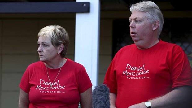 Denise and Bruce Morcombe speak with the media on The Sunshine Coast.