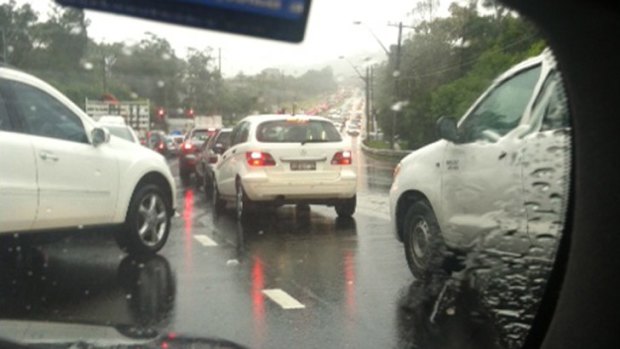 Commuter dramas: traffic is still backed up on Sydney's northern beaches.