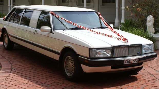 The white, 1986 Ford Fairlane limousine that has been stolen.