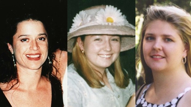 Claremont murder victims Ciara Glennon (left) and Jane Rimmer (right). Investigations into the disappearance of Sarah Spiers (centre) are ongoing.