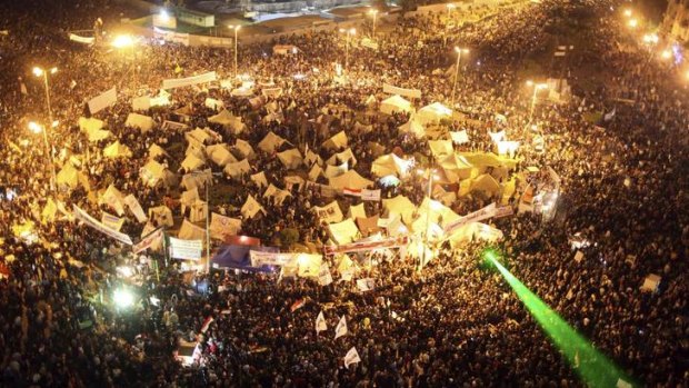 Democracy not dictatorship &#8230; the chanting crowds crammed into Tahrir Square in Cairo reflect Egypt's increasingly polarised electorate, disappointed with the pace of change under the new regime.