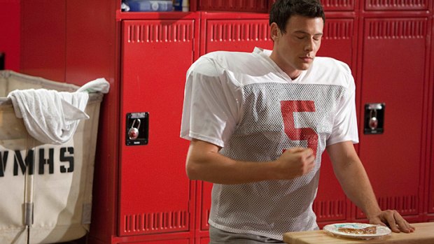Tear-filled farewell ... Tapping in to the emotion that Cory Monteith brought to his character of Finn on <i>Glee</i>.