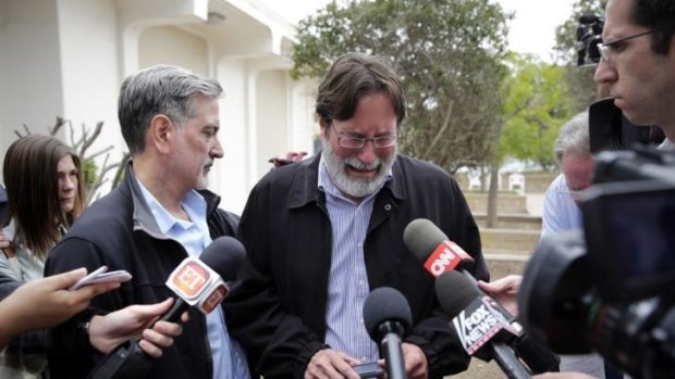 Richard Martinez speaking to the media the day after his son's death.