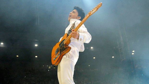 Prince performs at Rod Laver Arena last night.