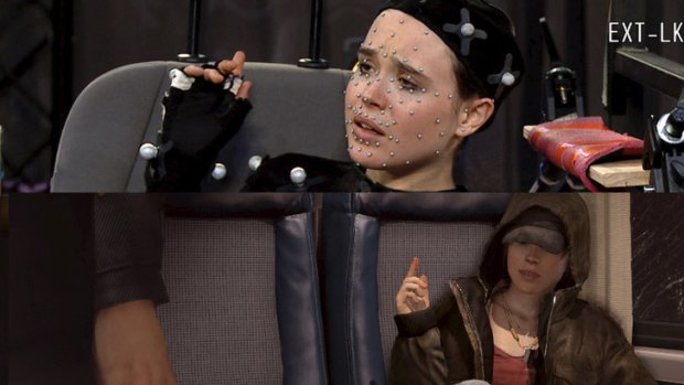 Ellen Page shoots motion capture sequences for the computer game <i>Beyond: Two Souls</i>.