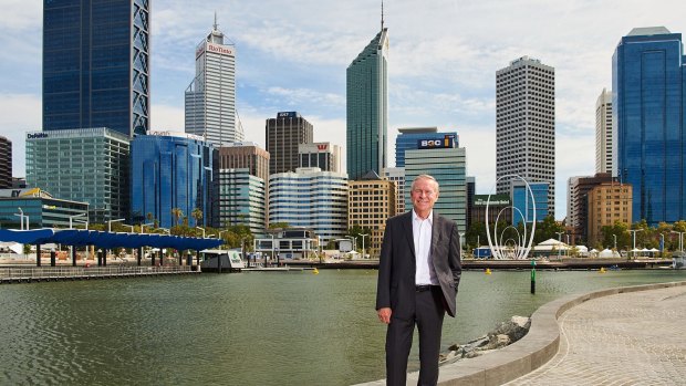 Colin Barnett at the opening of the Elizabeth Quay waterfront project.