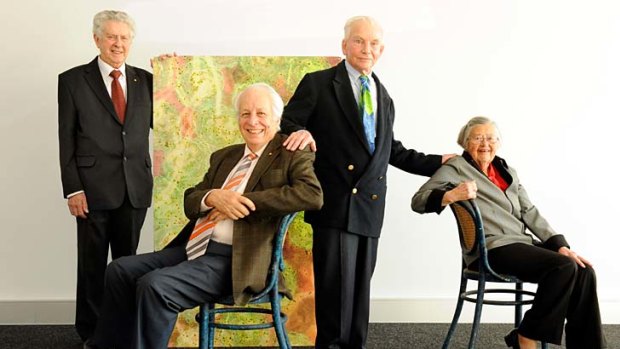 Professor Jacques Miller, Sir Gus Nossal, Ian Mackay and Margaret Holmes mark a quintet of milestones at the Walter and Eliza Hall Institute.
